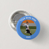 カスタムPhoto Sportsのピン/チーム名付きボタン 缶バッジ (正面&裏面)