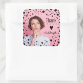 カスタムPhoto Than You誕生日 スクエアシール (バッグ)