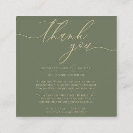 カスタムPhoto Thank You Sage金ゴールド エンクロージャーカード