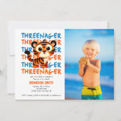 カスタムPhoto Threenager Boy 3rd Birthdayパーティー 招待状 (正面)