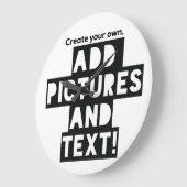 カスタムPHOTO WALL CLOCK – 写真のアップロード、文字の追加! ラージ壁時計 (傾斜)