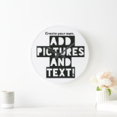 カスタムPHOTO WALL CLOCK – 写真のアップロード、文字の追加! ラージ壁時計 (ホーム)