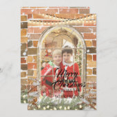 カスタムPhoto Water Color Christmas Window Frame シーズンカード (正面/裏面)