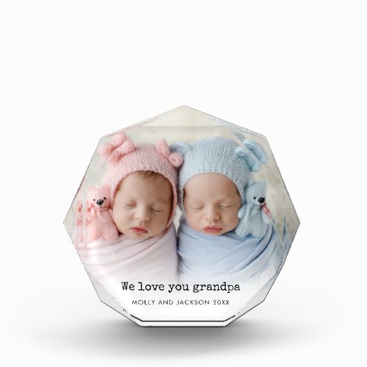 カスタムPhoto We Love You Grandpa Names Year フォトブロック (正面)