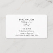 カスタムPhotography Whiteの結婚ブランド 名刺 (裏面)