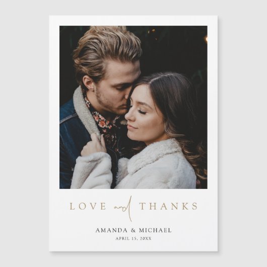 カスタムPhoto's 結婚 Thank You Magnet (正面)