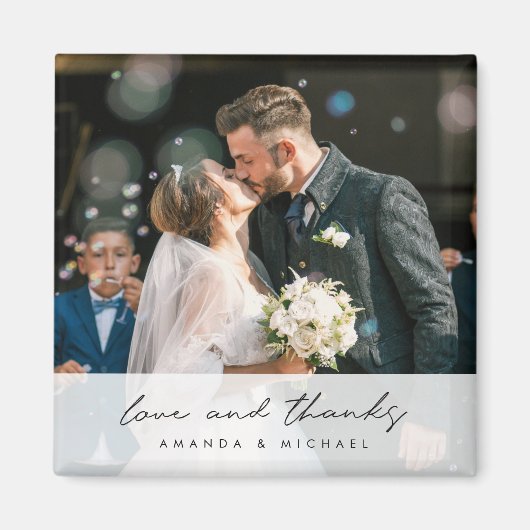 カスタムPhoto's 結婚 Thank You Magnet マグネット (正面)