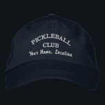 カスタムPickleball Team Club，プレイヤー名テキスト 刺繍入りキャップ<br><div class="desc">ピックボール愛好家のための完璧な帽子。クラブ、チーム名、都市/町の場所や日付、トーナメント名などを追加して、一種のピックボールキャップの1つを作成する。チーム素晴らしのギアやトーナメントのイベント、さらにはピックボールの旅にマッチ。簡単に文字と帽子の色を変更。</div>