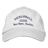 カスタムPickleball Team Club,プレイヤー名テキスト 刺繍入りキャップ (正面)