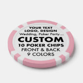 カスタムPINKパーソナライズされたトランプのポーカーチップ(10セット) ポーカーチップ (シングル)
