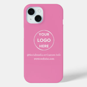 カスタムPink Business Logoブランド iPhone 15ケース