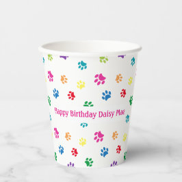 カスタムPink Petカラフル Birthday Partyをプリント 紙コップ