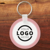カスタムPink Promotional Business Logoブランド キーホルダー (正面)
