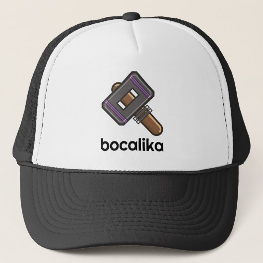 カスタムPixel HammerロゴTシャツ – 編集可能文字 キャップ (正面)