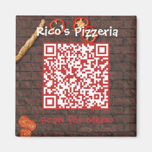 カスタムPizzeriaメニューQRコード マグネット