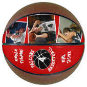 カスタムPlayer Photosチーム名と番号Red バスケットボール (正面)