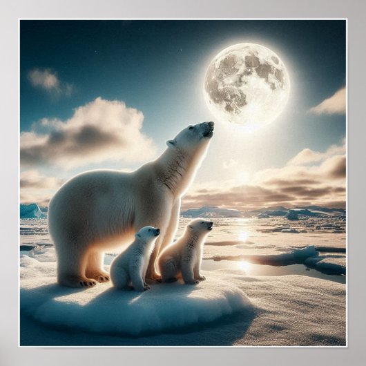 カスタムPolar Bears Wall Poster ポスター (正面)