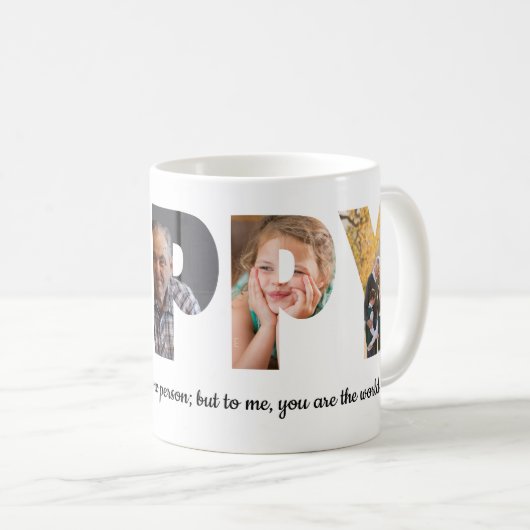 カスタムPOPPY 5フォトコラージュ引用文父の日 コーヒーマグカップ (正面右)