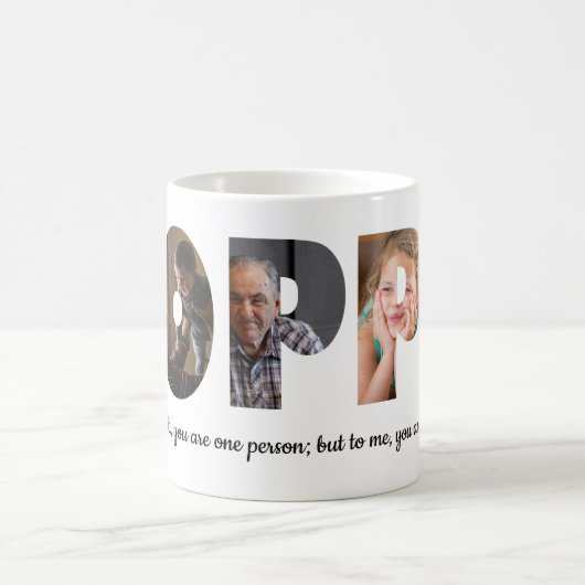 カスタムPOPPY 5フォトコラージュ引用文父の日 コーヒーマグカップ (中央)