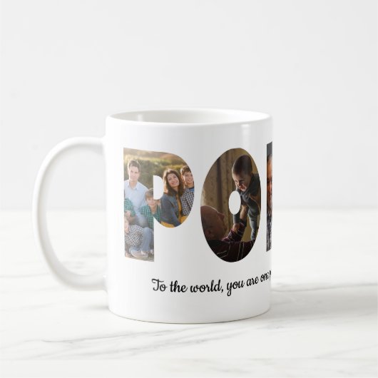 カスタムPOPPY 5フォトコラージュ引用文父の日 コーヒーマグカップ (左)