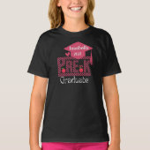 カスタムPre-K Grad Chechars and Cap for Girls Pink Tシャツ (正面)