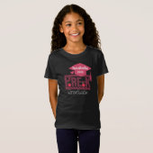 カスタムPre-K Grad Chechars and Cap for Girls Pink Tシャツ (正面フル)