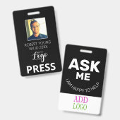 カスタムPRESS - Photo pass – 名前ID IDバッジ バッジ (正面&裏面)