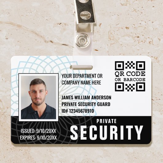 カスタムPrivate Security Guard ID Photo Black バッジ