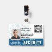 カスタムPrivate Security Guard ID Photo Blue バッジ (正面 （クリップ付）)