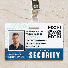 カスタムPrivate Security Guard ID Photo Blue バッジ