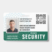 カスタムPrivate Security Guard ID Photo Green バッジ (正面)