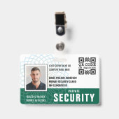カスタムPrivate Security Guard ID Photo Green バッジ (正面 （クリップ付）)