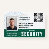 カスタムPrivate Security Guard ID Photo Green バッジ (正面)