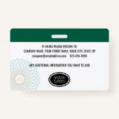カスタムPrivate Security Guard ID Photo Green バッジ (裏面)
