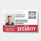 カスタムPrivate Security Guard ID Photo Red バッジ (正面)