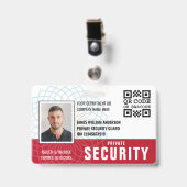 カスタムPrivate Security Guard ID Photo Red バッジ (正面 （クリップ付）)
