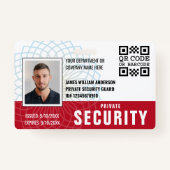 カスタムPrivate Security Guard ID Photo Red バッジ (正面)