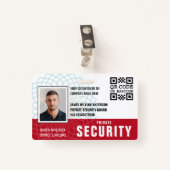 カスタムPrivate Security Guard ID Photo Red バッジ (正面クリップ)