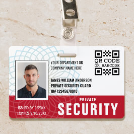 カスタムPrivate Security Guard ID Photo Red バッジ