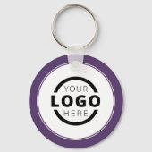カスタムPurple Promotion Business Logoブランド キーホルダー (正面)