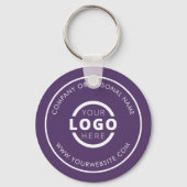 カスタムPurple Promotion Business Logoブランド キーホルダー (裏面)
