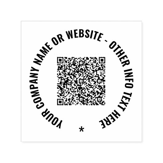 カスタムQRコードおよび文字ラウンドスタンプテンプレート セルフインキングスタンプ (デザイン)
