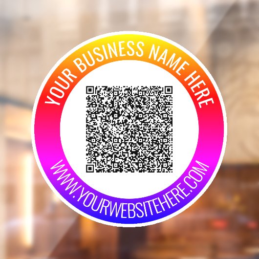カスタムQRコードとテキストのビジネス用窓用シール ウィンドウサイン (シート2)