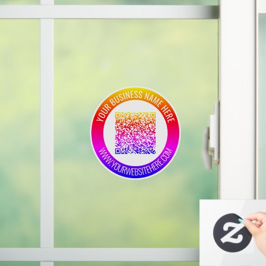 カスタムQRコードとテキストのビジネス用窓用ステッカー ウィンドウサイン (ホーム)