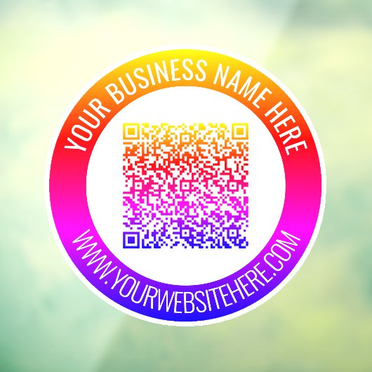 カスタムQRコードとテキストのビジネス用窓用ステッカー ウィンドウサイン (シート3)