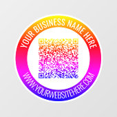 カスタムQRコードとテキストのビジネス用窓用ステッカー ウィンドウサイン (シート)