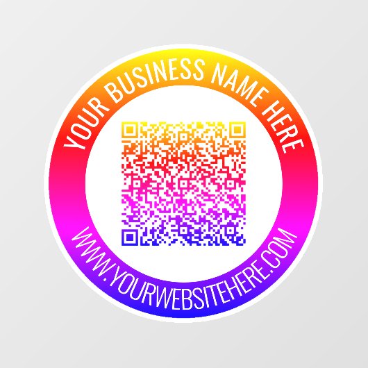 カスタムQRコードとテキストのビジネス用窓用ステッカー ウィンドウサイン (シート)