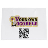 カスタムQRコードとロゴ ラージペーパーバッグ (正面)