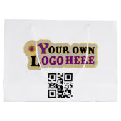 カスタムQRコードとロゴ ラージペーパーバッグ (裏面)