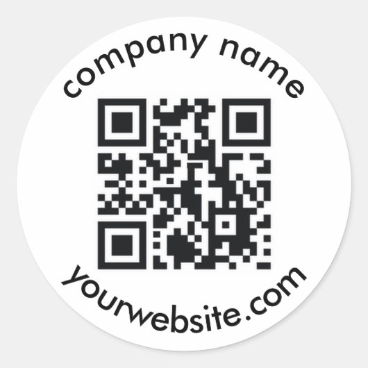 カスタムQRコードと文字の追加エレガントモダン ラウンドシール (正面)
